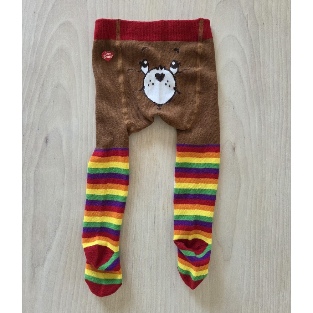 Care Bears Tender Heart Bear Rainbow Knit Infant Tights Size 6-12 mos